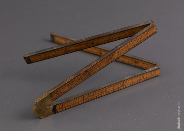 STANLEY No. No. 62 Boxwood & Brass Two Foot Four Fold Carpenter's Rule SWEETHEART - 92185