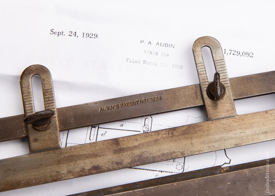 Rare! AUBIN's Patent March 29, 1928 Finger Joint Tenon Saw FINE - 92192