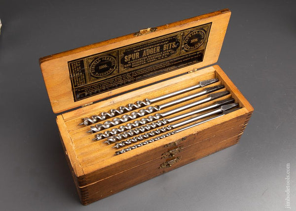EXTRA FINE Complete Set of 13 RUSSELL JENNINGS Auger Bits in its Original 3 Tiered Box - 92260