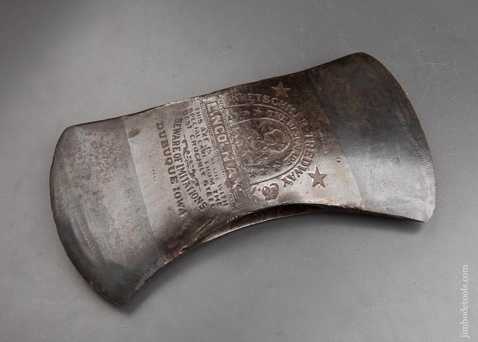 Very Good KRETSCHMER-TREDWAY CO Embossed Double Bit Lincoln Axe = 92270