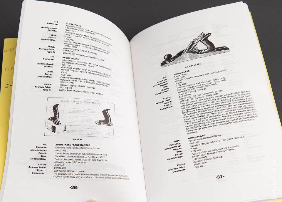 SIGNED Book:  SARGENT PLANES IDENTIFICATION AND VALUE GUIDE by David E. Heckel - 92357