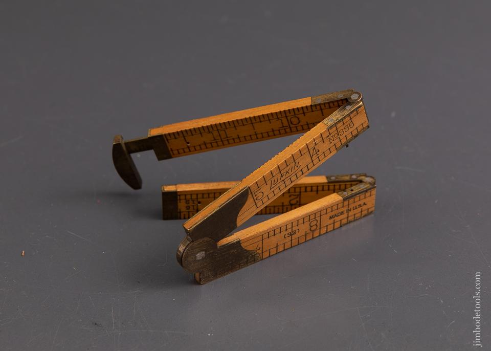 Extra Fine! LUFKIN No. 386 Boxwood & Brass One Foot Four Fold Caliper Rule - 92390