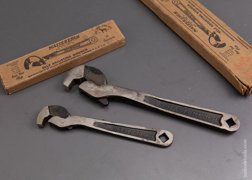 Six inch and Eight inch MASTERENCH Patented Self Adjusting Wrenches MINT in Original Boxes - 92401