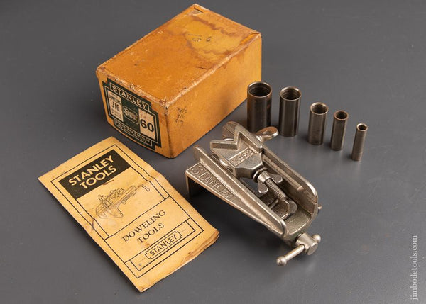 STANLEY No. 60 Doweling Jig 1--% Complete in Original Box with all 9 Guides - 92514