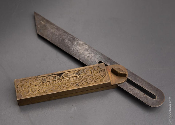 Fancy Brass 8 inch 1867 HOWARDS PATENT Bevel with Level - 92631