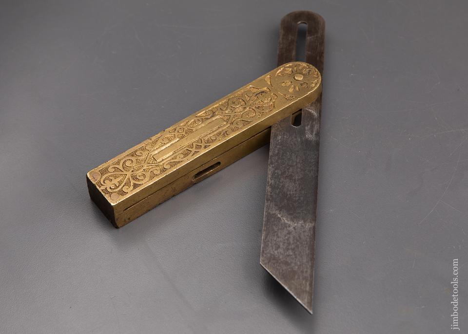 Fancy Brass 8 inch 1867 HOWARDS PATENT Bevel with Level - 92631