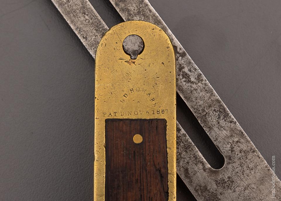 Rare HOWARD’S PATENT 1867 Rosewood Bevel Square with Level - 92632