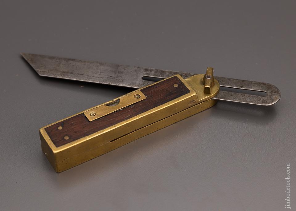 Rare HOWARD’S PATENT 1867 Rosewood Bevel Square with Level - 92632