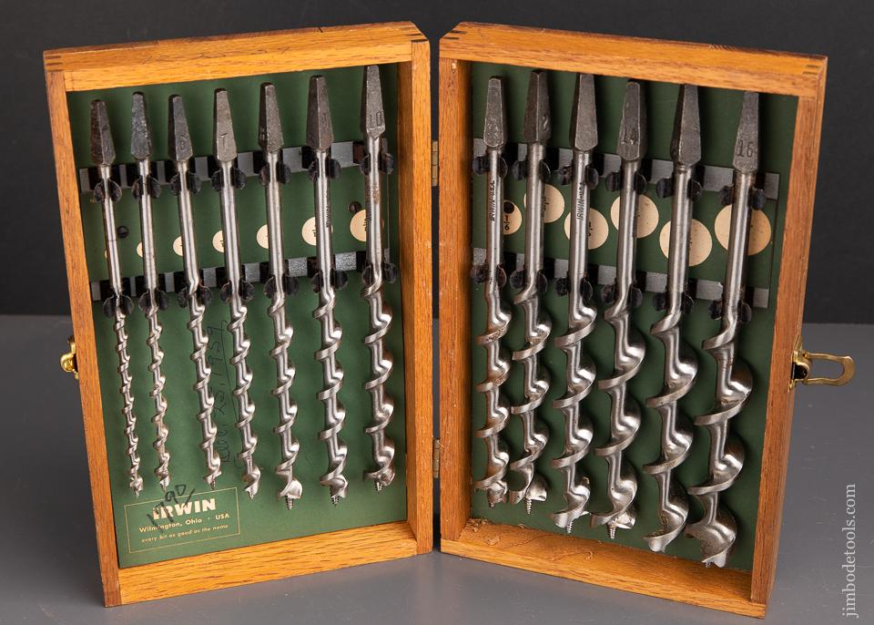 Complete Set of 13 IRWIN Style Auger Bits by MIDWAY TOOL CO in IRWIN Box - 92675