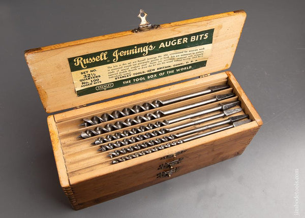 Complete Set of 13 RUSSELL JENNINGS Auger Bits in Original 3 Tiered Box - 92681