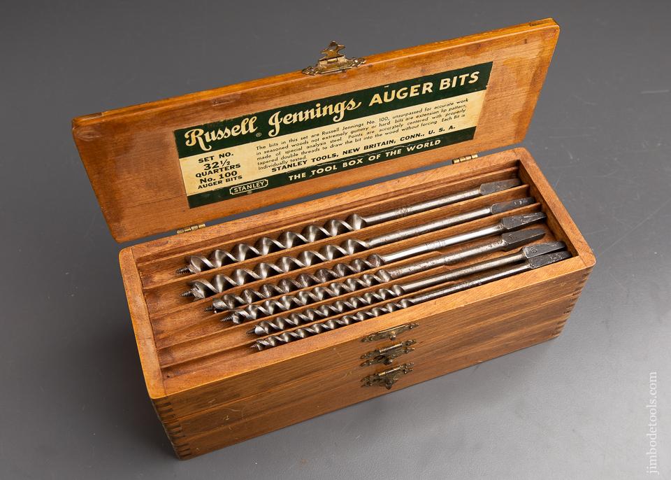 Complete Set of 13 RUSSELL JENNINGS Auger Bits in Original 3 Tiered Box - 92684