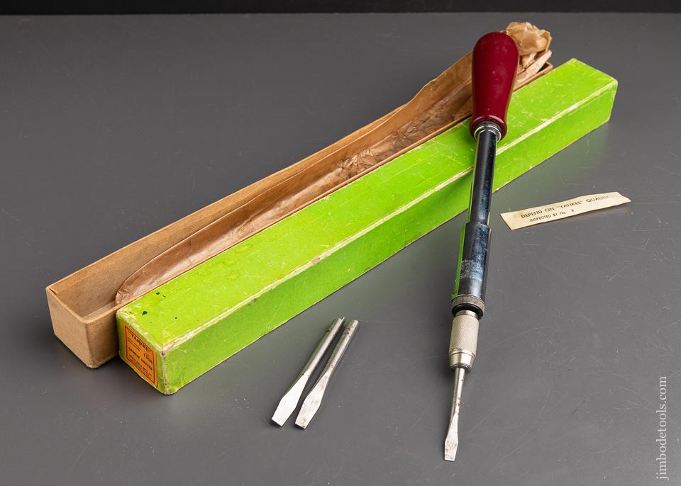 YANKEE NO. 130A Quick Return Spiral Ratchet Screw Driver Mint in its Original Box with Three Bits - 92685