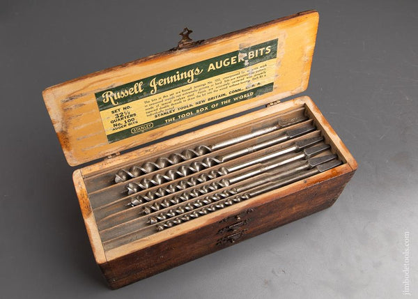 Complete Set of 13 RUSSELL JENNINGS Auger Bits in Original 3 Tiered Box - 92686