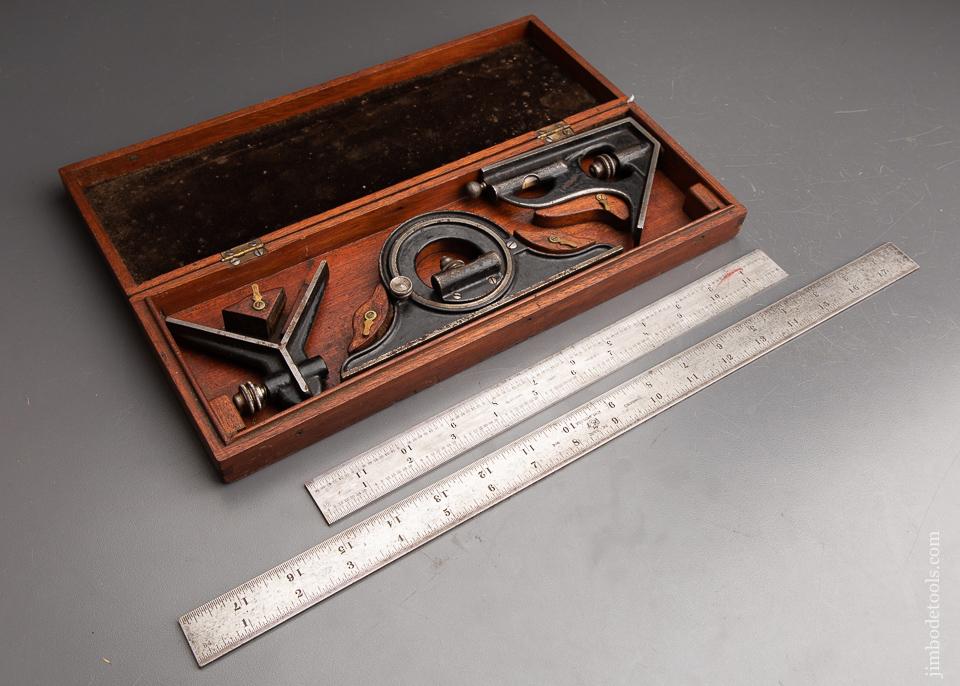 STARRETT Combination Square Set with Three Scales in Box- 92700