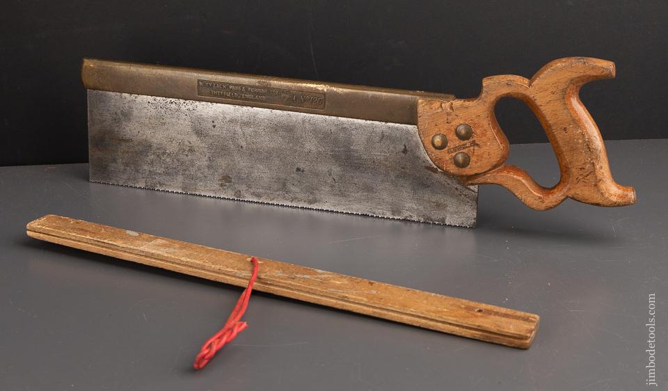 SHARP! W. TYZACK & SONS & TURNER LTD. NO. 120 Rip Brass Back Saw 12 Point 14 Inch - 92704