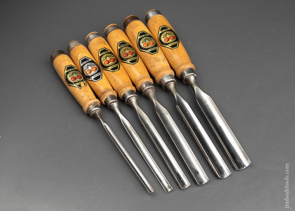 Super Clean Set of 6 TWO CHERRIES Gouges - 92706