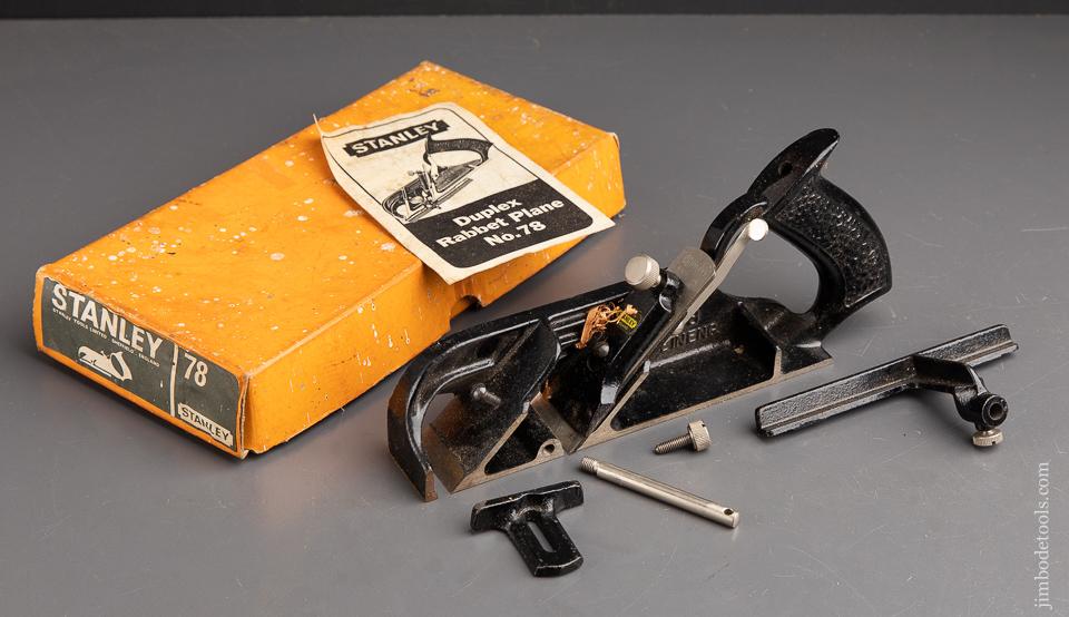 STANLEY No. 78 Duplex, Rabbet, and Filletster Plane 100% COMPLETE in Original Box - 92709