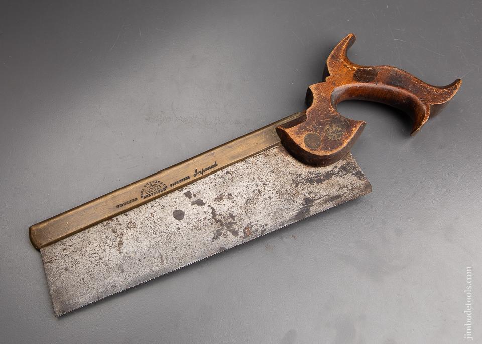 Excellent 16 Point 10 inch Rip Brass Back Dovetail Saw THOs TURNER & CO - 92730