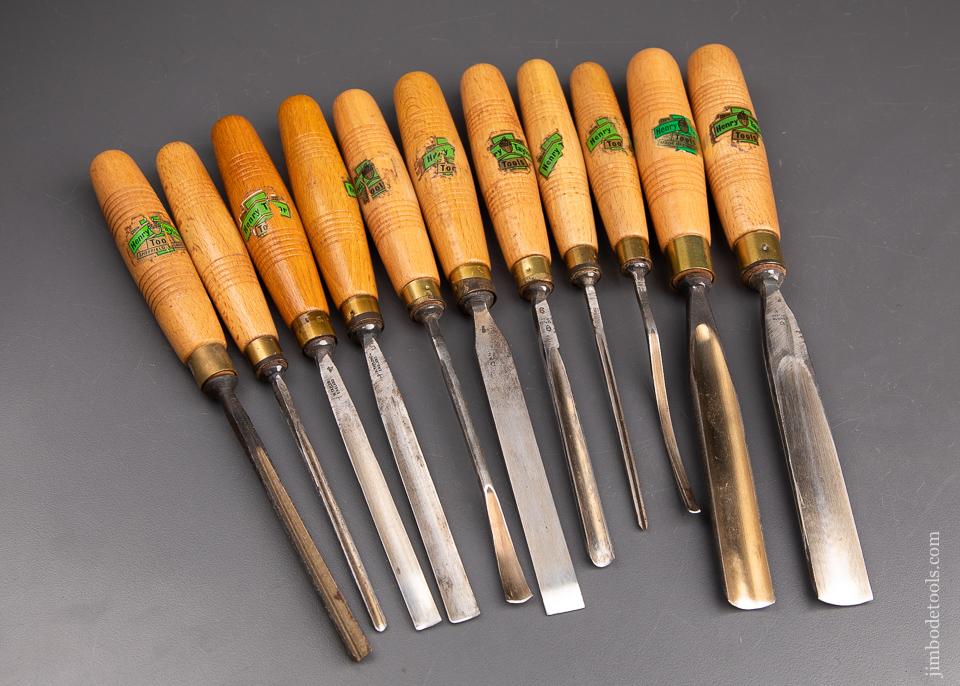 11 New Old Stock HENRY TAYLOR Carving Chisels - 92779
