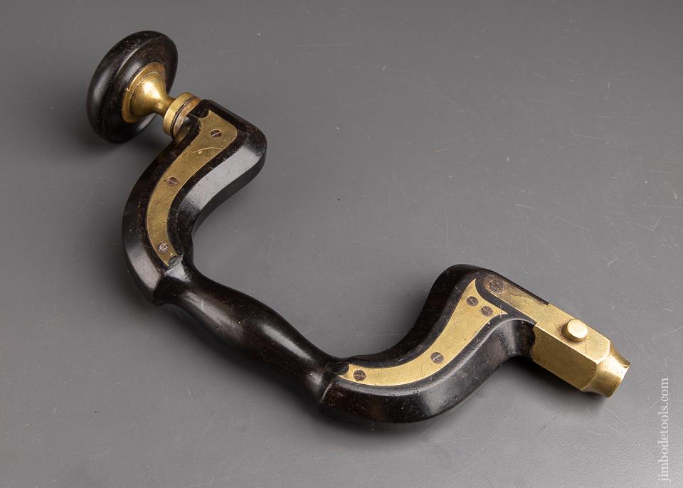 Rare! THOS. IBBOTSON Solid Ebony Sheffield Plated Brace - 92804U