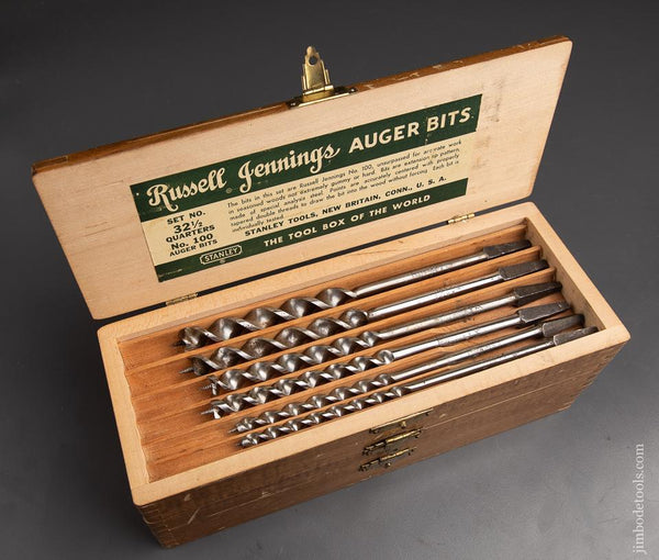 Complete Extra Fine Set of 13 RUSSELL JENNINGS Auger Bits in Original 3 Tiered Box - 92844