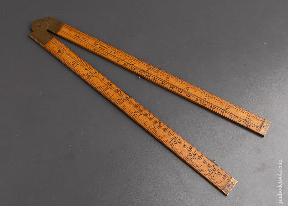 Extra Fine STANLEY No. 22 Two Foot Two Fold Boxwood Rule with Board Scales - 92871