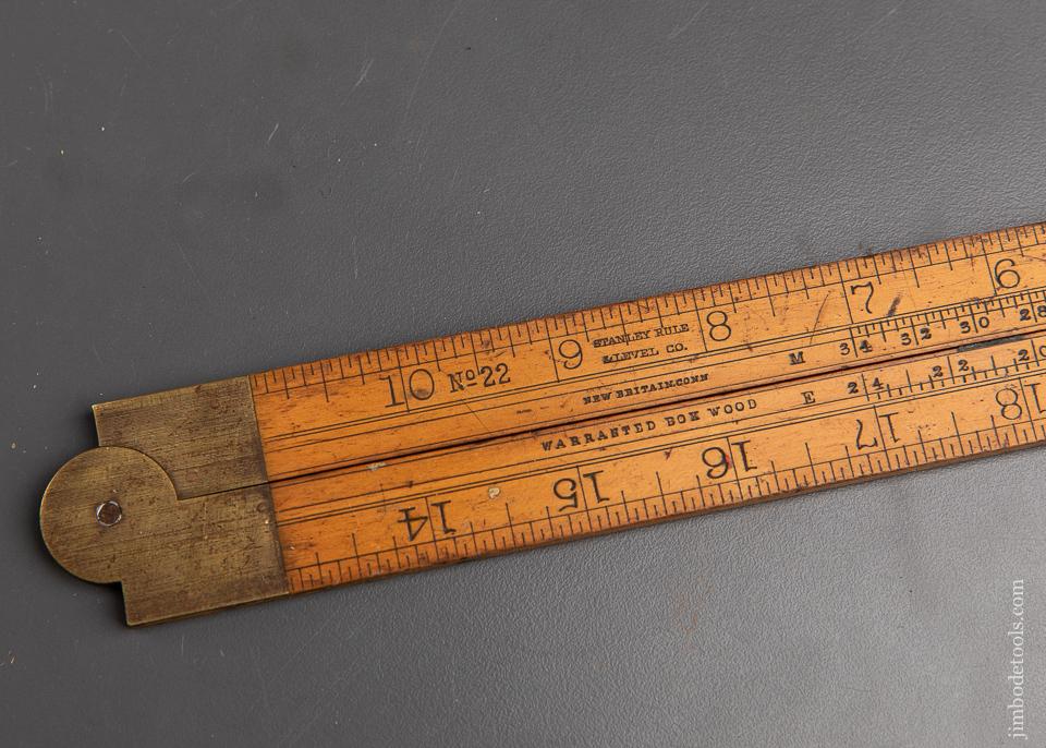 Extra Fine STANLEY No. 22 Two Foot Two Fold Boxwood Rule with Board Scales - 92871