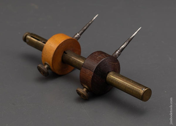 Perfect! KENNY's Patent January 4, 1870 Rosewood, Boxwood, and Brass Marking Gauge - 92878