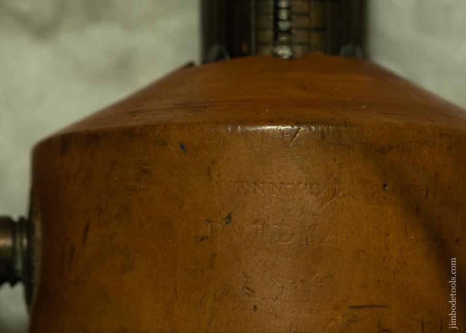 Perfect! KENNY's Patent January 4, 1870 Rosewood, Boxwood, and Brass Marking Gauge - 92878