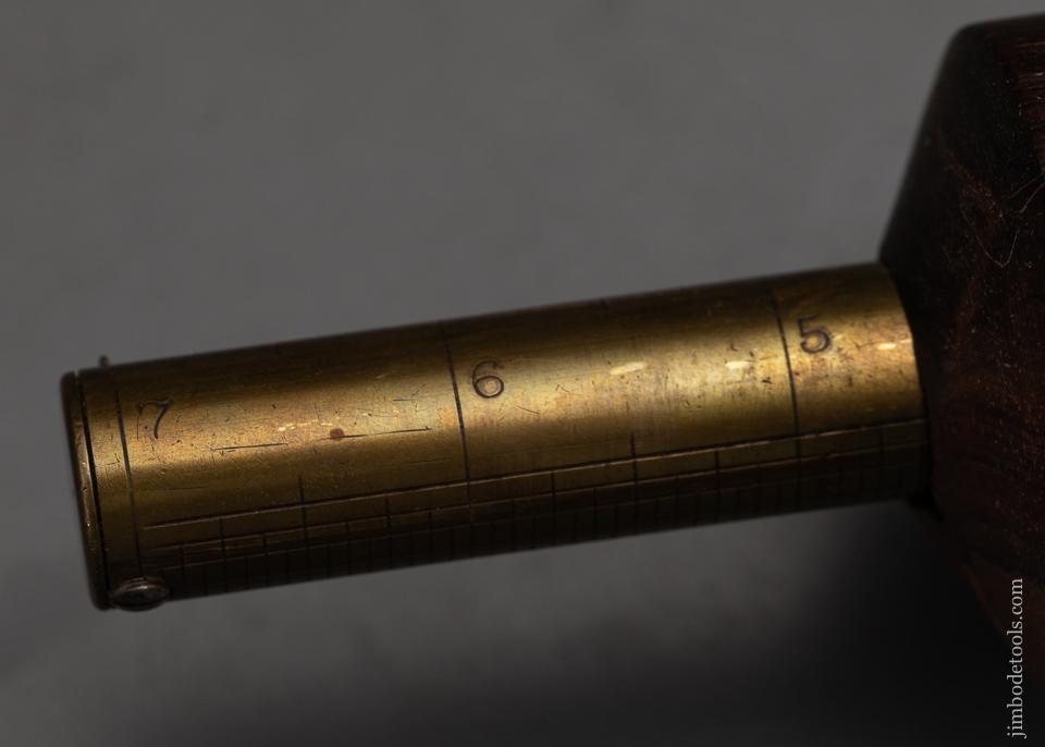 Perfect! KENNY's Patent January 4, 1870 Rosewood, Boxwood, and Brass Marking Gauge - 92878