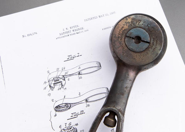 NOYER'S PATENT Ratchet Nut Wrench PAT. MAY 21, 1907 - 92886