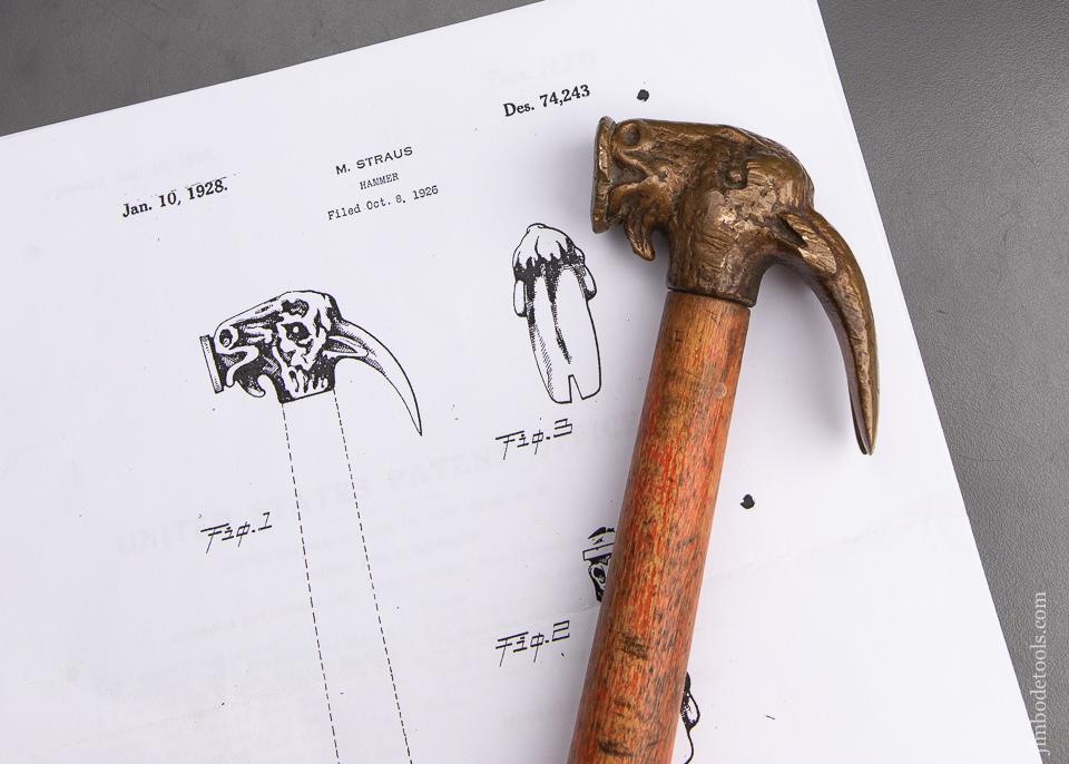  RARE MITTELDORFER-STRAUS Patent January 10, 1928 Goat Head Hammer - 92887
