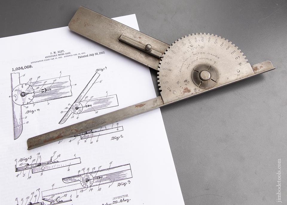 Rare BLEY'S PATENT Mitre Gauge PAT. JULY 30, 1912 - 92888