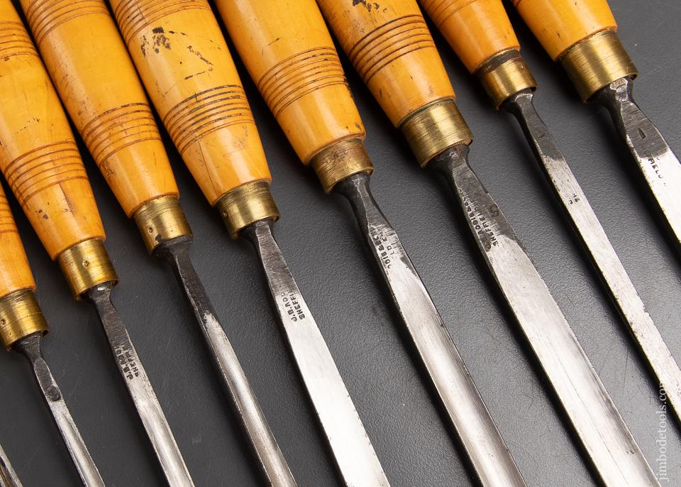 Roll of Twelve ADDIS Carving Tools, Boxwood Handles with decal - 92890