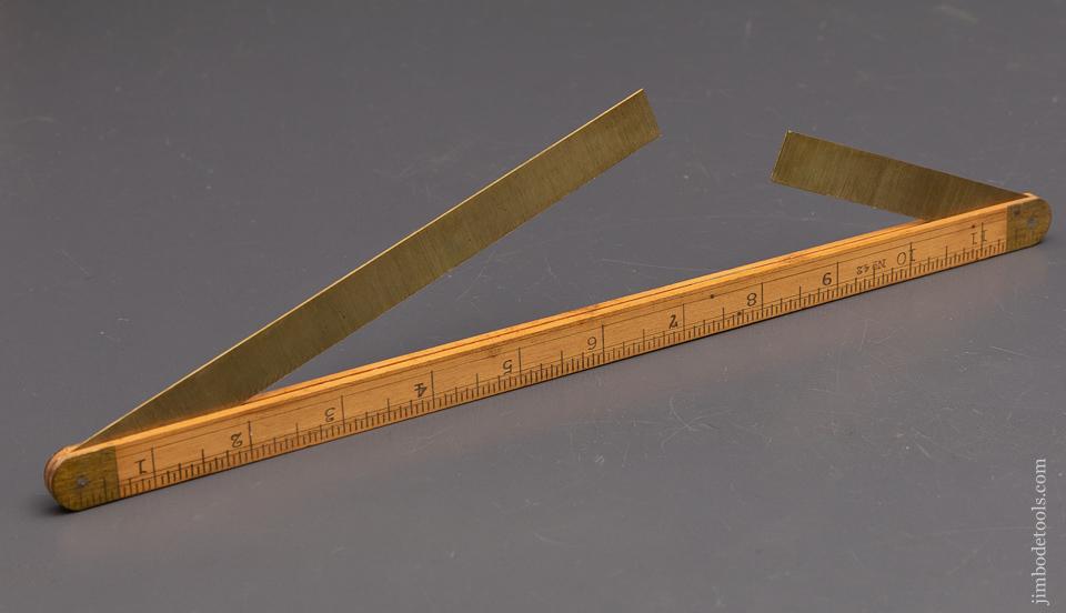 DEAD MINT Twelve inch STANLEY No. 42 Boxwood & Brass Ship's Bevel - 92908