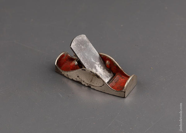 Great STANLEY BAILEY VICTOR No. 51 1/2 Nickel Plated Block Plane with Red Japanning - 92915