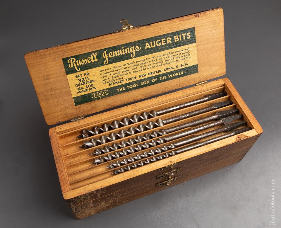 Fine Complete Extra Fine Set of 13 RUSSELL JENNINGS Auger Bits in Original 3 Tiered Box - 92918
