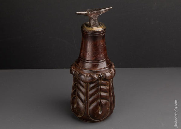 Anvil on Ornately Carved Wooden Stand - 92933