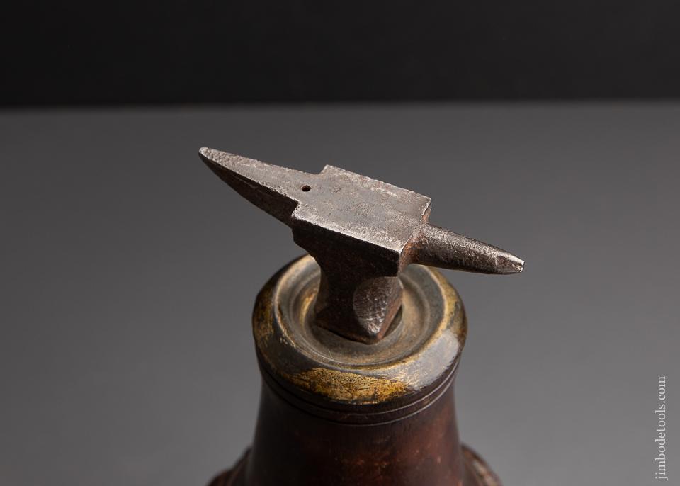 Anvil on Ornately Carved Wooden Stand - 92933