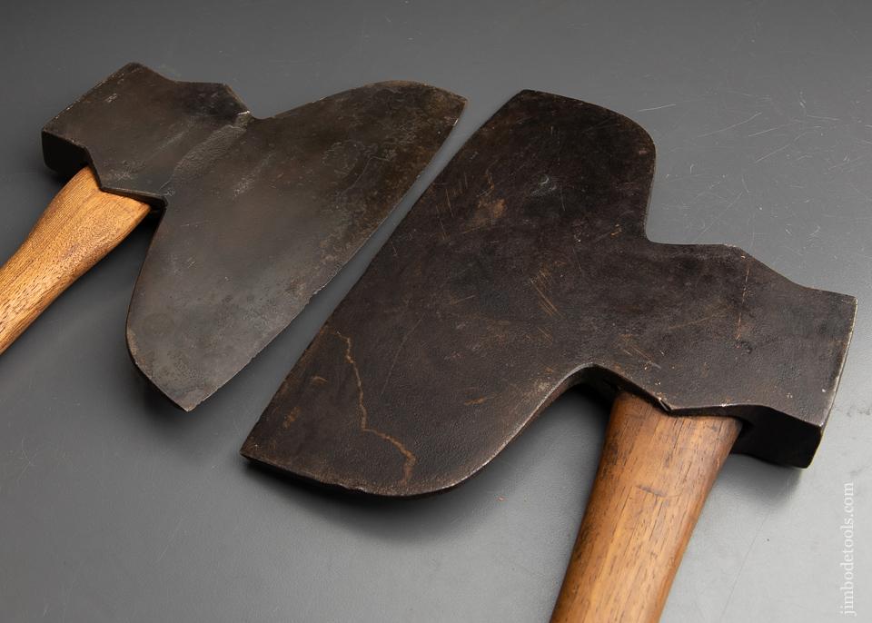 Stretched Axes Right and Left Handed Pair of Offset Single Bevel Broad Axes by W. BEA ...