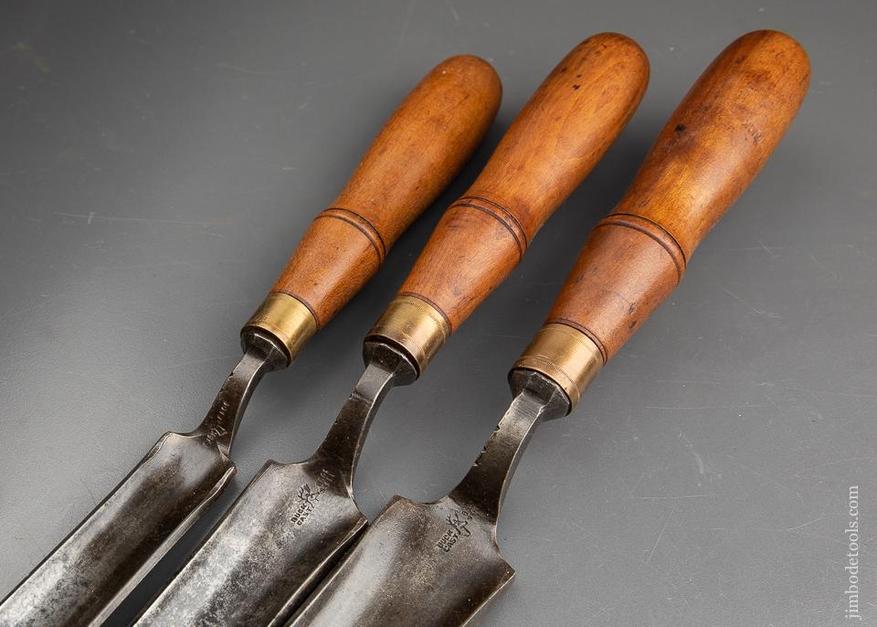 Extra Fine Set of 3 BUCK BROS Crank Neck Patternmaker's Gouges - 92982