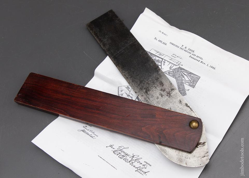 November 1, 1892 COOK Patent 8 inch Type One Framing Square by TOPPS - 92995R