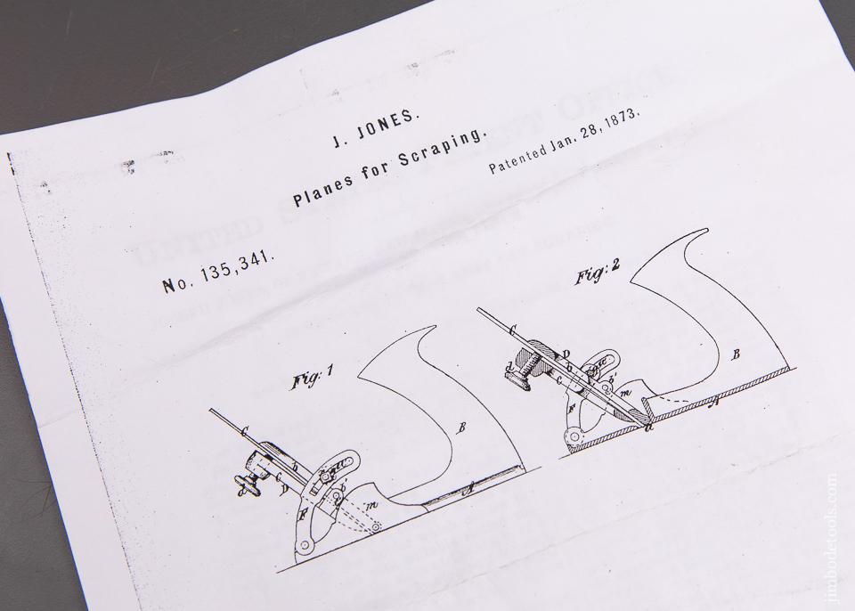 JOSEPH JONES Patent January 28, 1873 Scraper Plane  - 92998R
