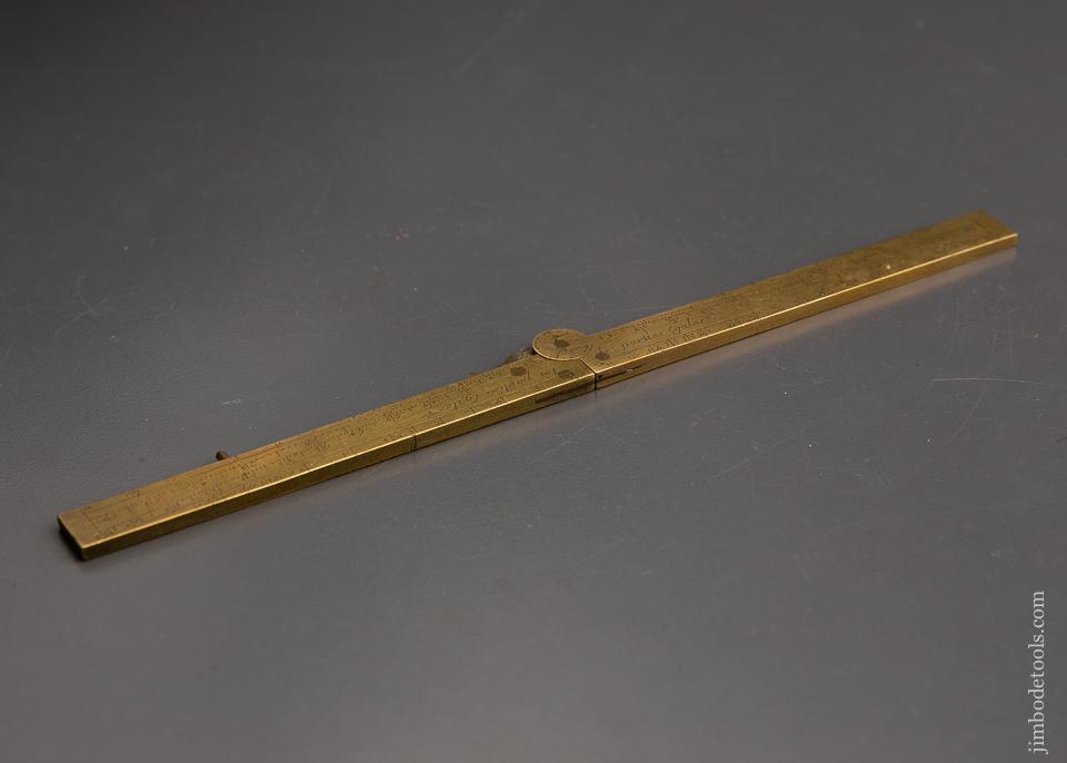 Rare Mini 4 3/8 inch 17th Century Brass French Sector Rule By QUEYRAT ca. 1720 - 93008R