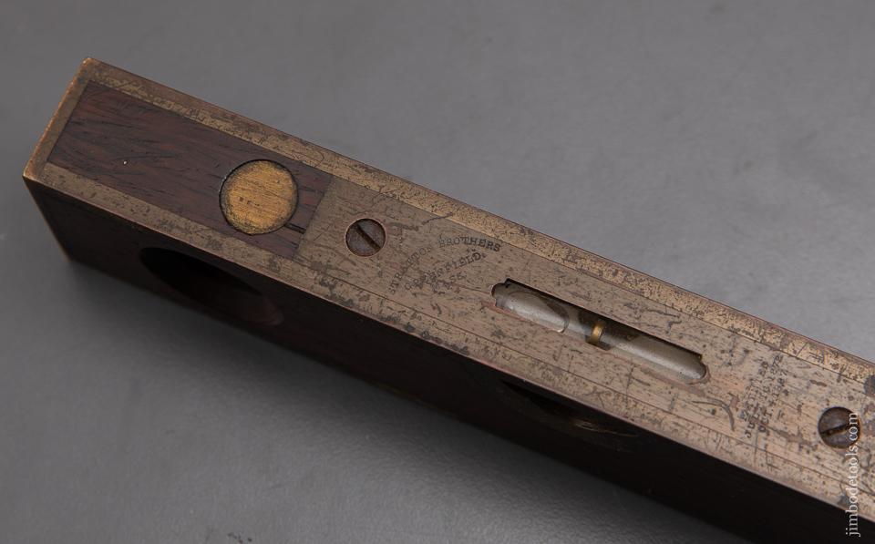 Stunning! Eight inch STRATTON October 4, 1887 Patent Full Bound Rosewood and Brass Level NEAR MINT in Original Box - EXCELSIOR 93013