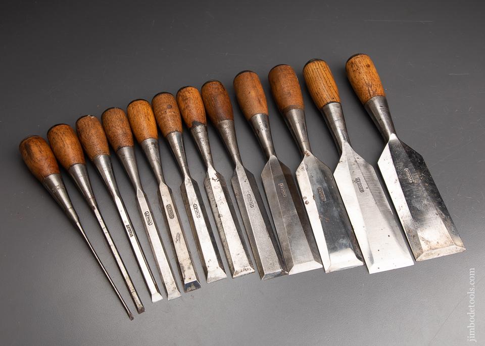 Excellent STANLEY No. 310 Set of 12 No. 40 Cabinet Chisels - 93053