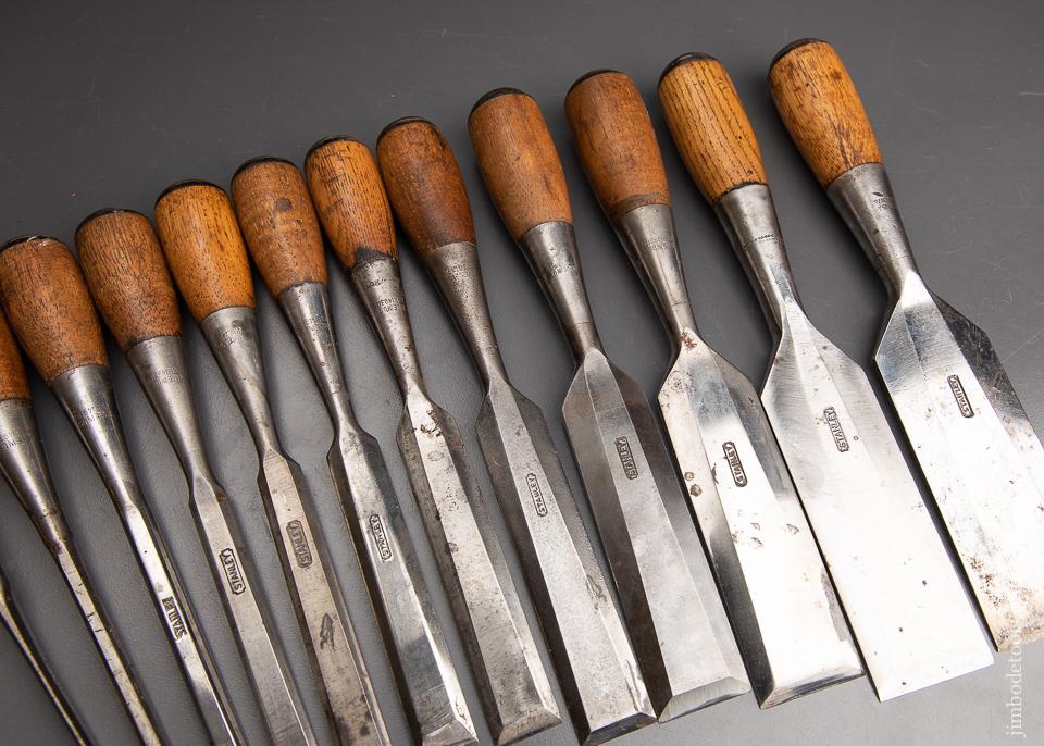 Excellent STANLEY No. 310 Set of 12 No. 40 Cabinet Chisels - 93053