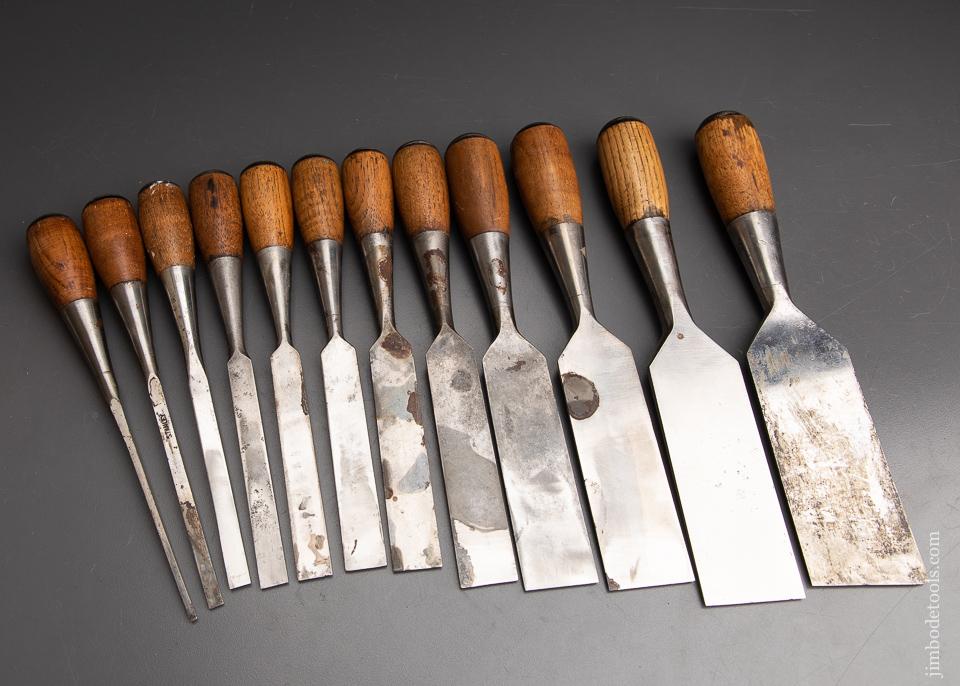 Excellent STANLEY No. 310 Set of 12 No. 40 Cabinet Chisels - 93053