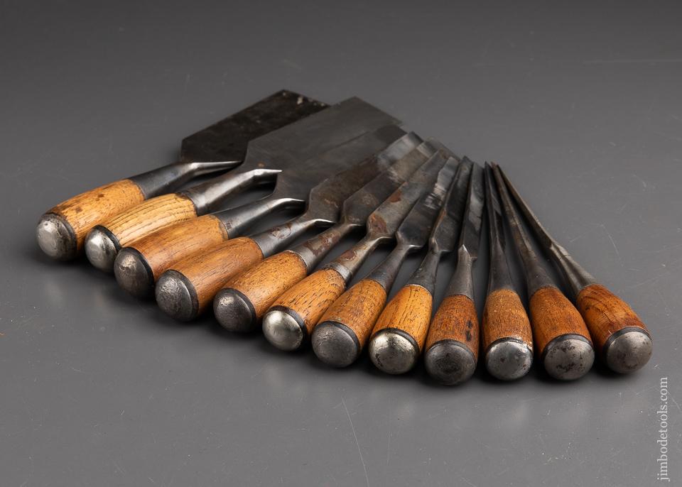Excellent STANLEY No. 310 Set of 12 No. 40 Cabinet Chisels - 93053