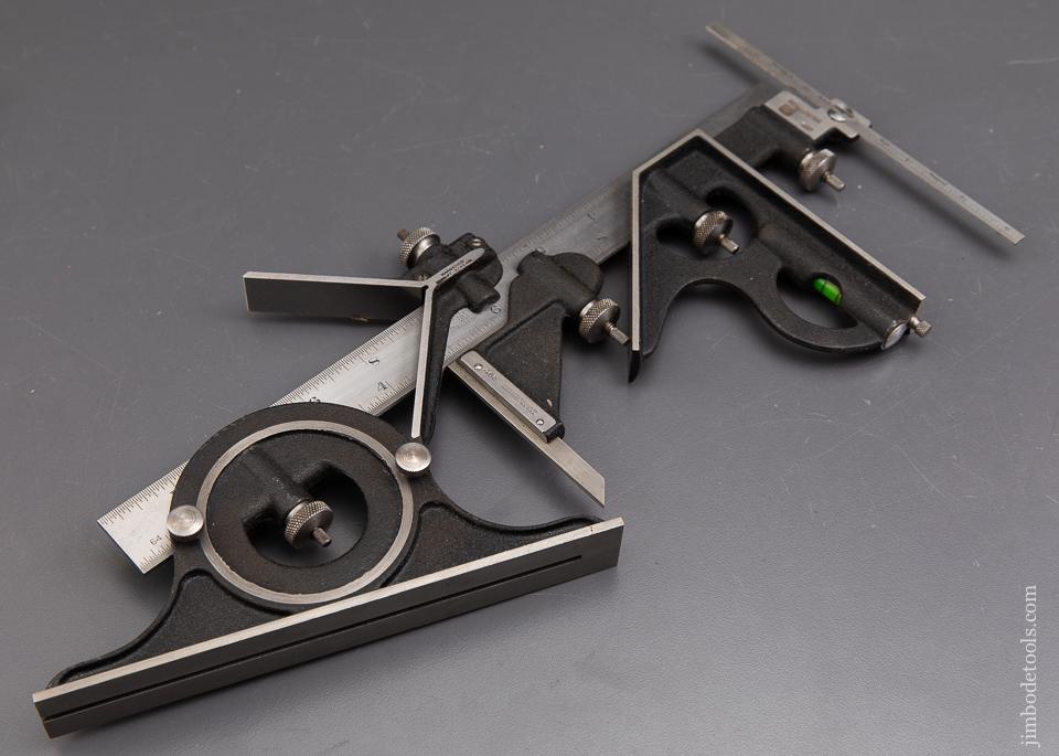 Big! BROWN & SHARPE Twelve inch Combination Square with FIVE Heads - 93083